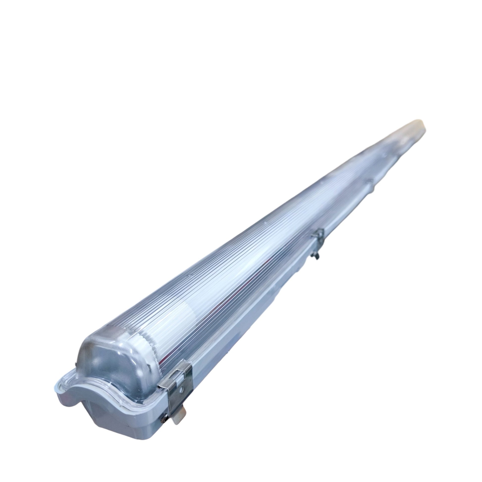 T8 LED tube light on a white background