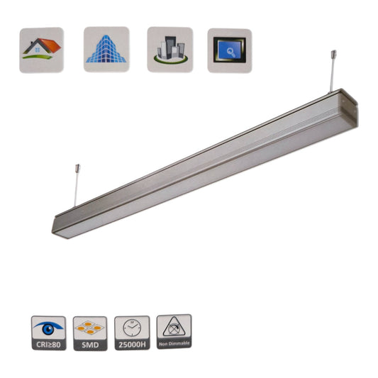 FSL 36W LED Linear Suspension Light 220V Warm White 3000K 2500 Lm Aluminum IP20 120 Beam Angle SSPL3C-36 1200mm x 70mm x 70mm Pendant Mounting Electx Electrical Supply