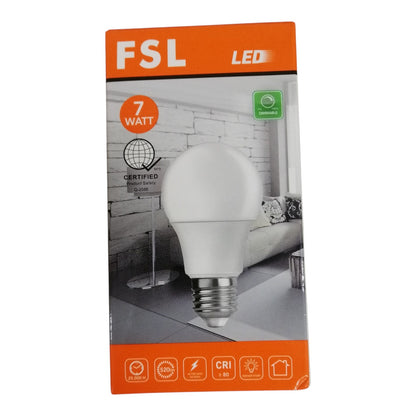 FSL Dimmable LED Bulb 7W E27 180-265V Daylight Lm520 BA60D-7DL 6500K Electx Electrical Supply