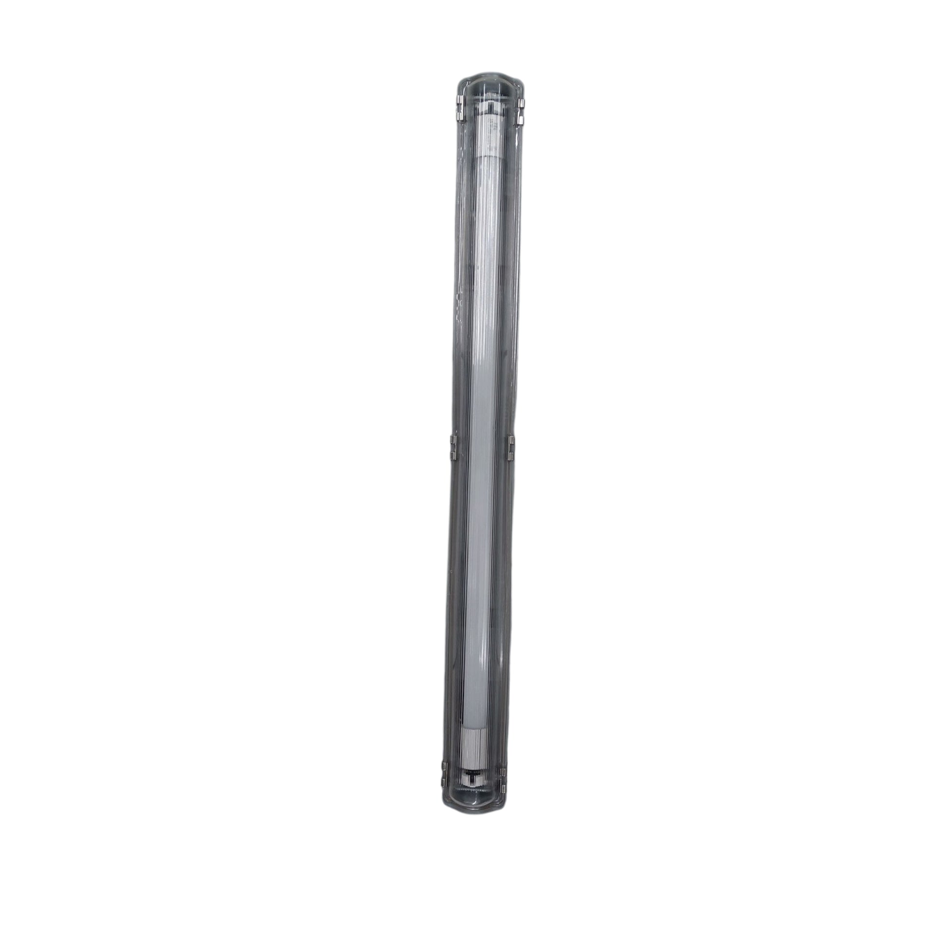 Tall cylindrical metal object on a white background