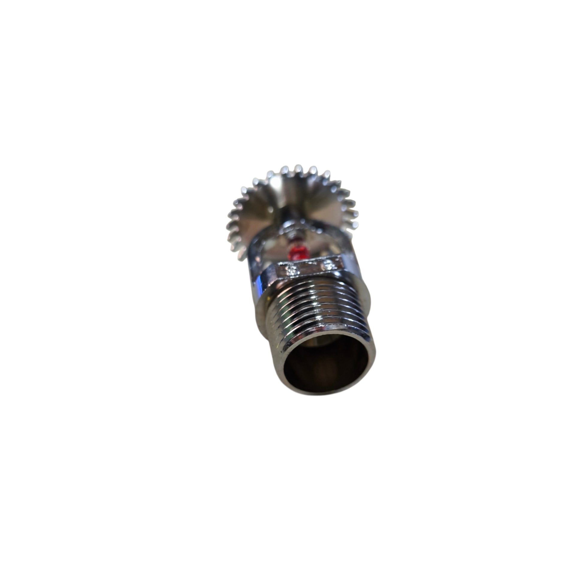 Metallic valve or fitting on a white background