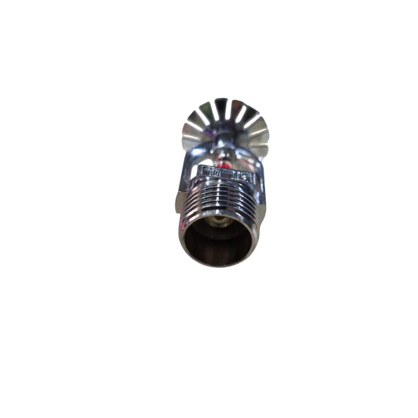 Chrome sprinkler head on a white background