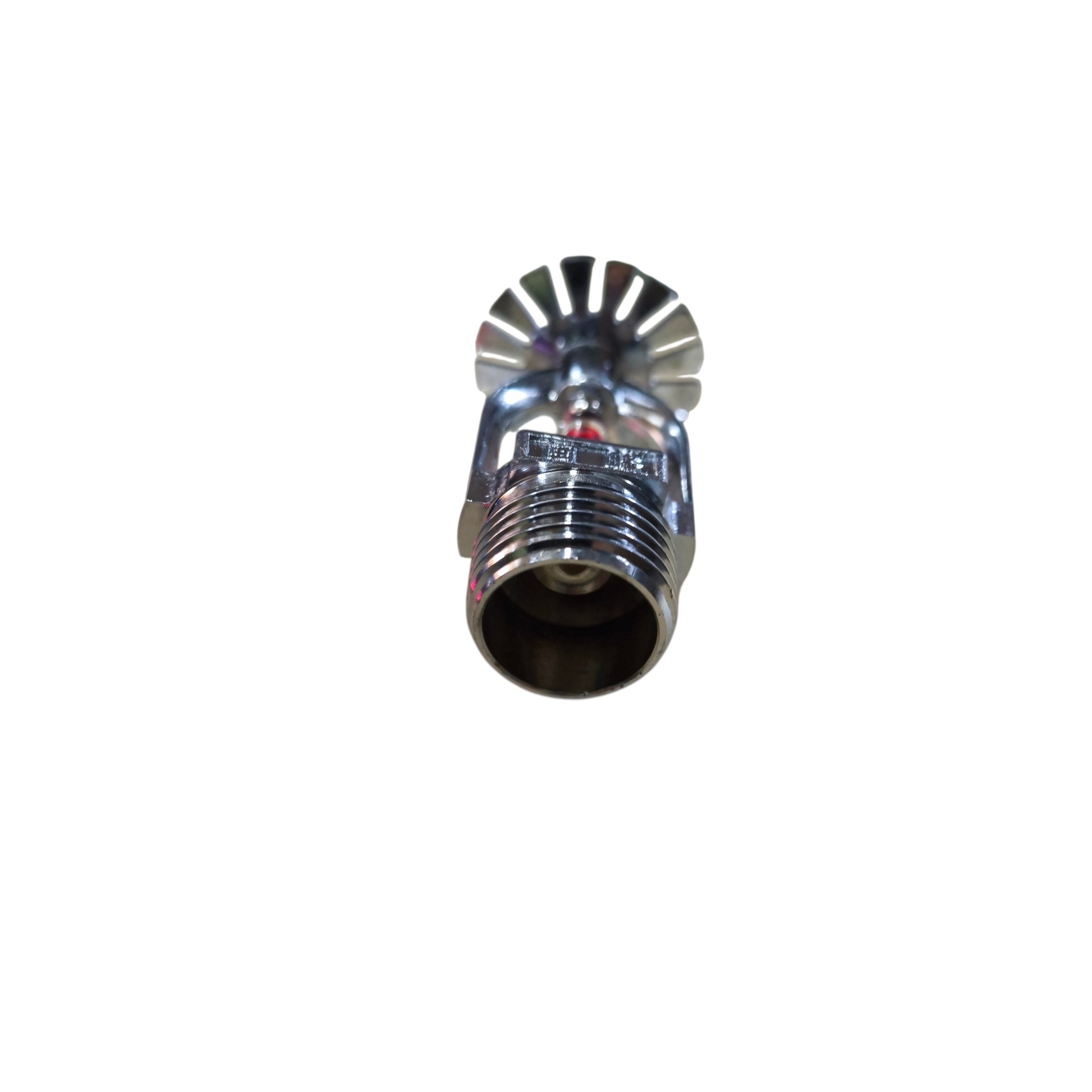 Chrome sprinkler head on a white background