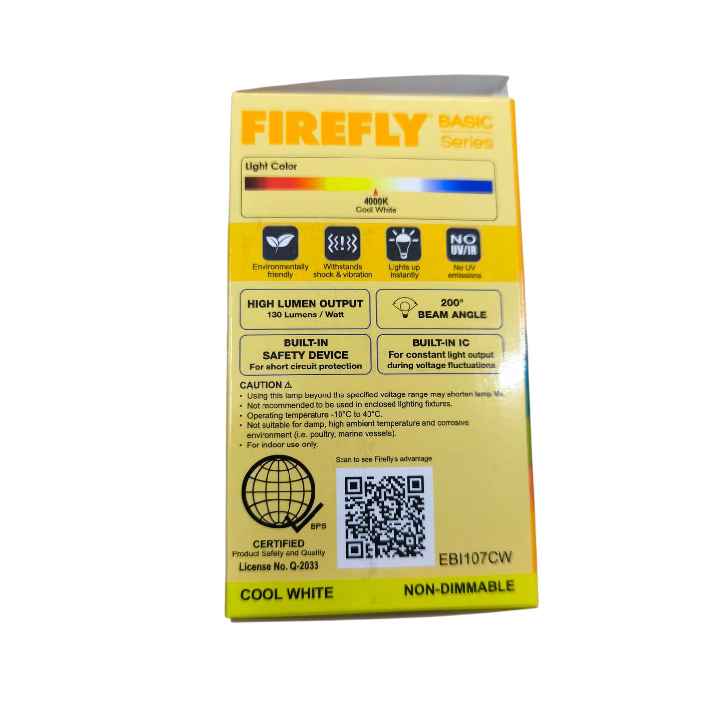 Firefly 7W LED Bulb E27 220V 4000K Cool White EBI107CW