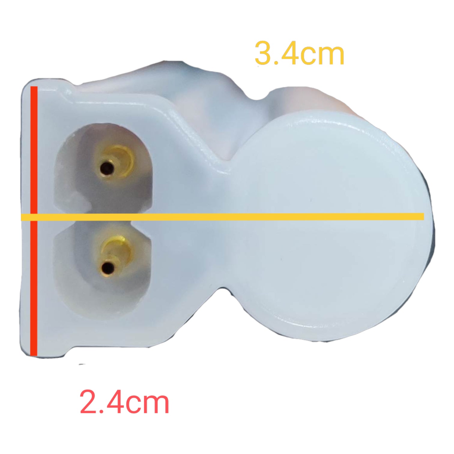 White plastic component with measurements on a white background Firefly 8W T-5 LED Batten 220V 575mm Daylight 6500K EBTST5DL308 Electx Electrical Supply