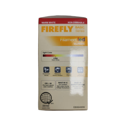 Firefly 4W LED Filament Bulb Warm White 3000K E27 220V EBI904WW