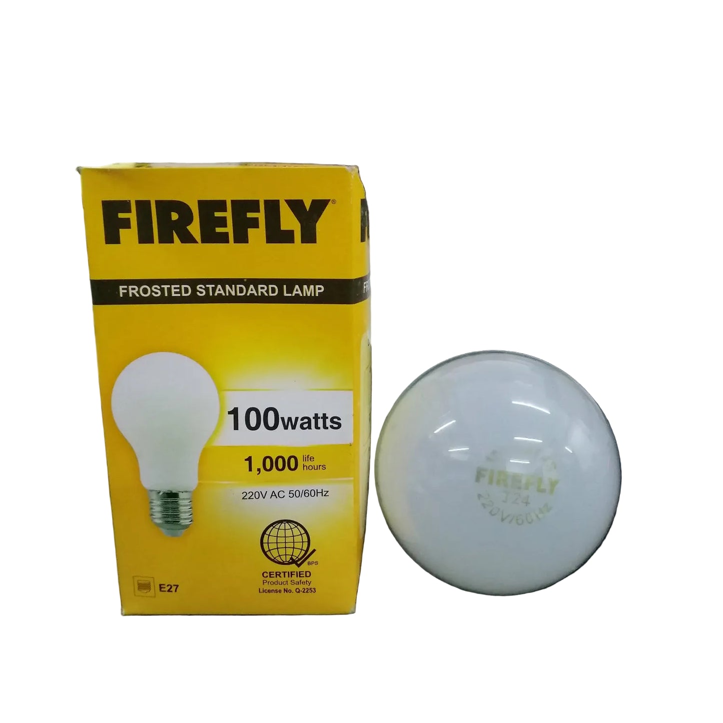 Firefly 100W Incandescent Bulb Warm White 220V E27 Frosted Standard Lamp FINS100/F