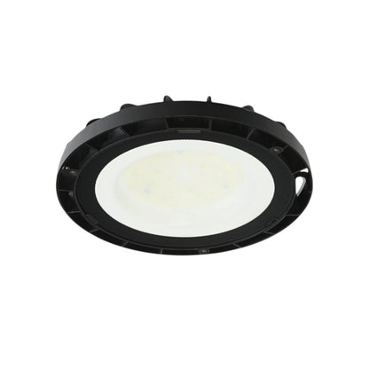 A round black LED ceiling light fixture with a white diffuser, shown against a plain white background.