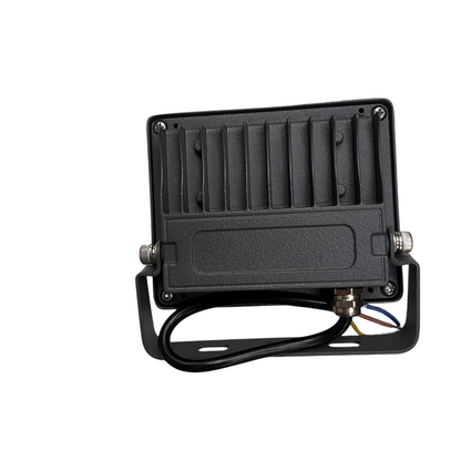 Black rectangular LED flood light on a white background