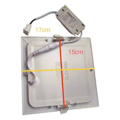 Rectangular electronic component with labeled dimensions and wiring on a white background