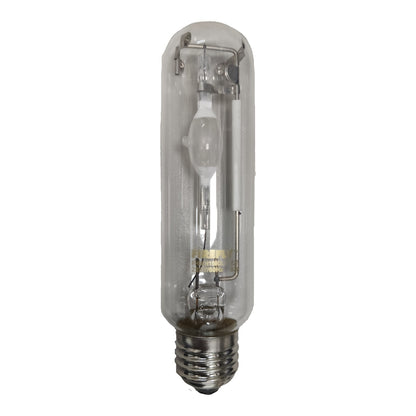 Clear industrial light bulb on a white background