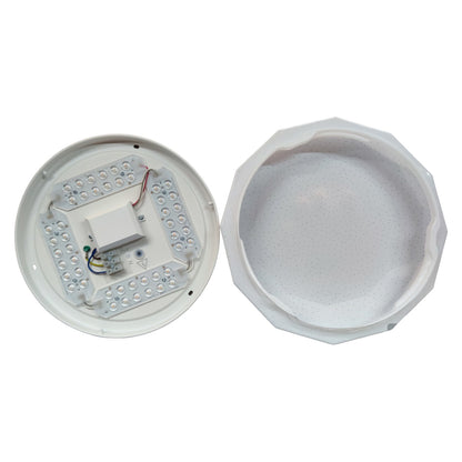 LED light fixture with electronic components on a white background