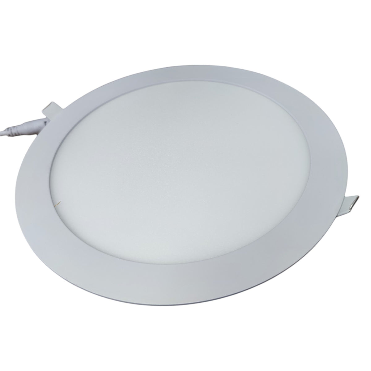Round LED panel light on a white background