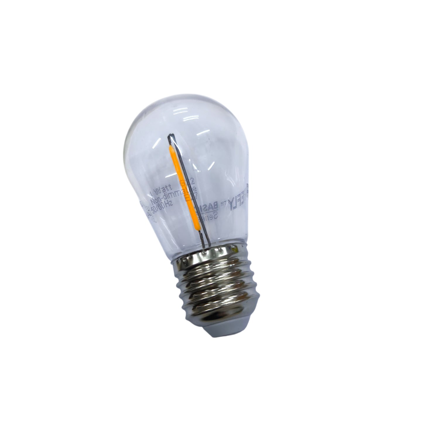 Clear light bulb on a white background