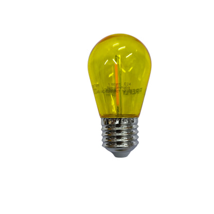 Yellow light bulb on a white background