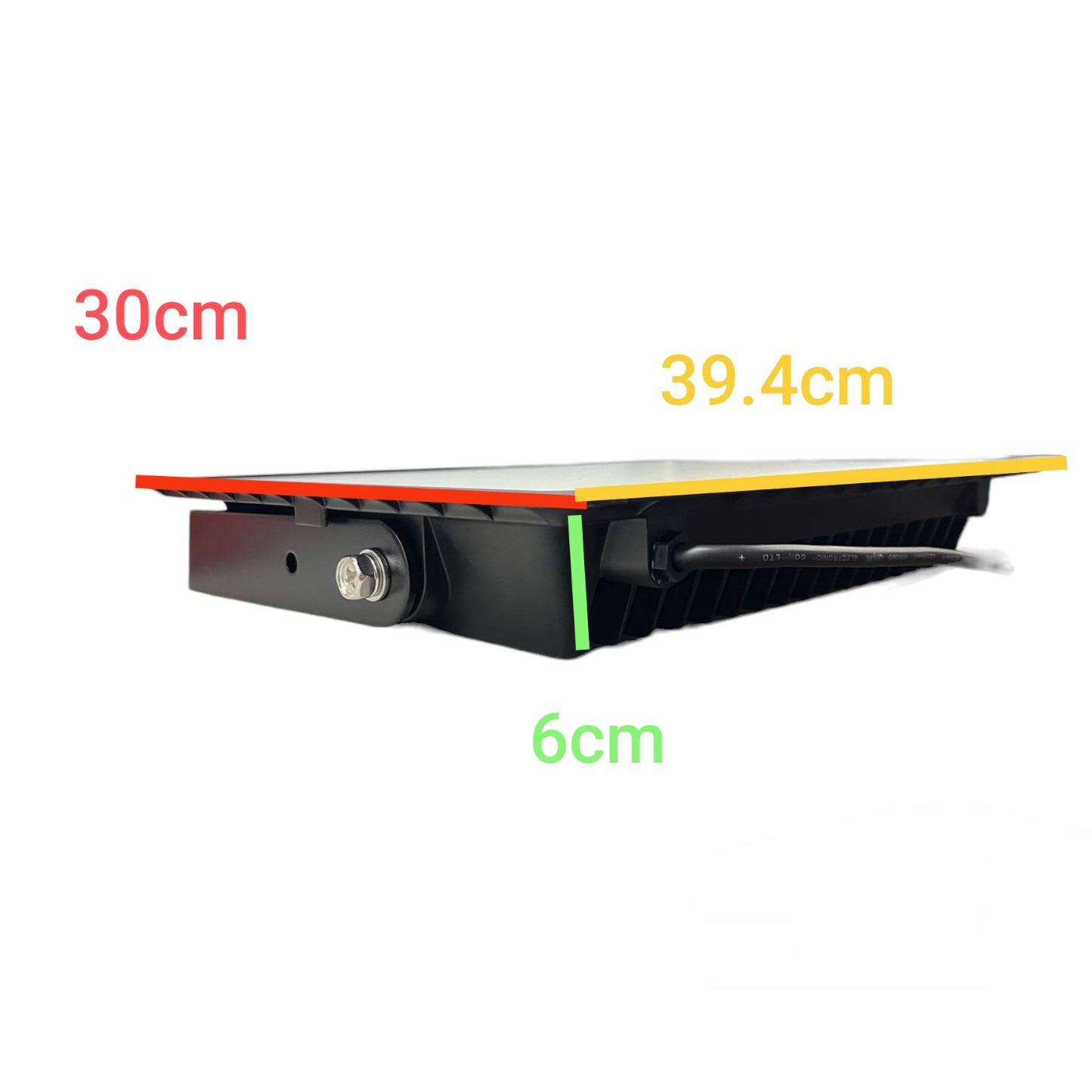 Rectangular flatbed with dimensions labeled on a white background