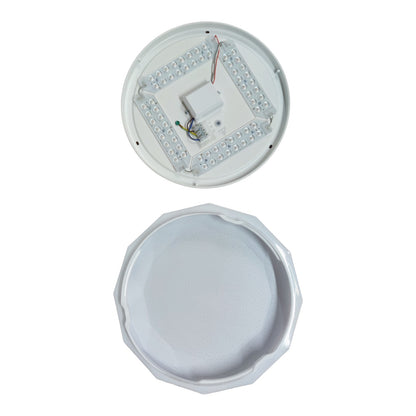 Two round electronic components on a white background