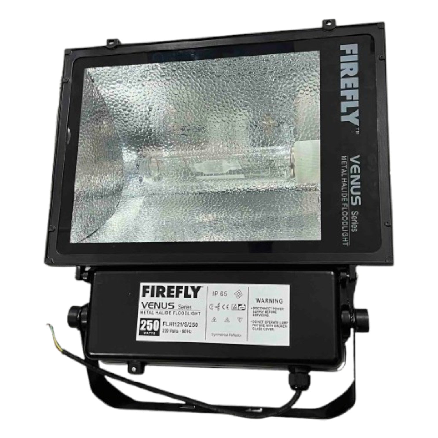 Firefly Venus series metal halide flood light on a white background