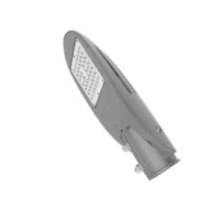 A modern gray LED street light fixture shown at an angle against a plain white background.