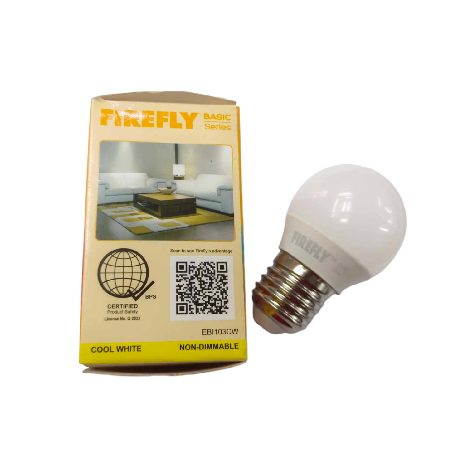 Firefly 3W LED Bulb E27 220V Cool White 4000K EBI103CW Electx Electrical Supply