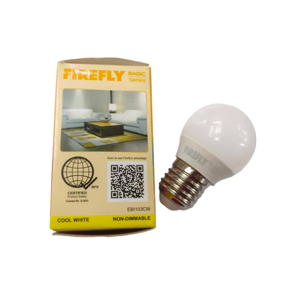 Firefly 3W LED Bulb E27 220V Cool White 4000K EBI103CW Electx Electrical Supply