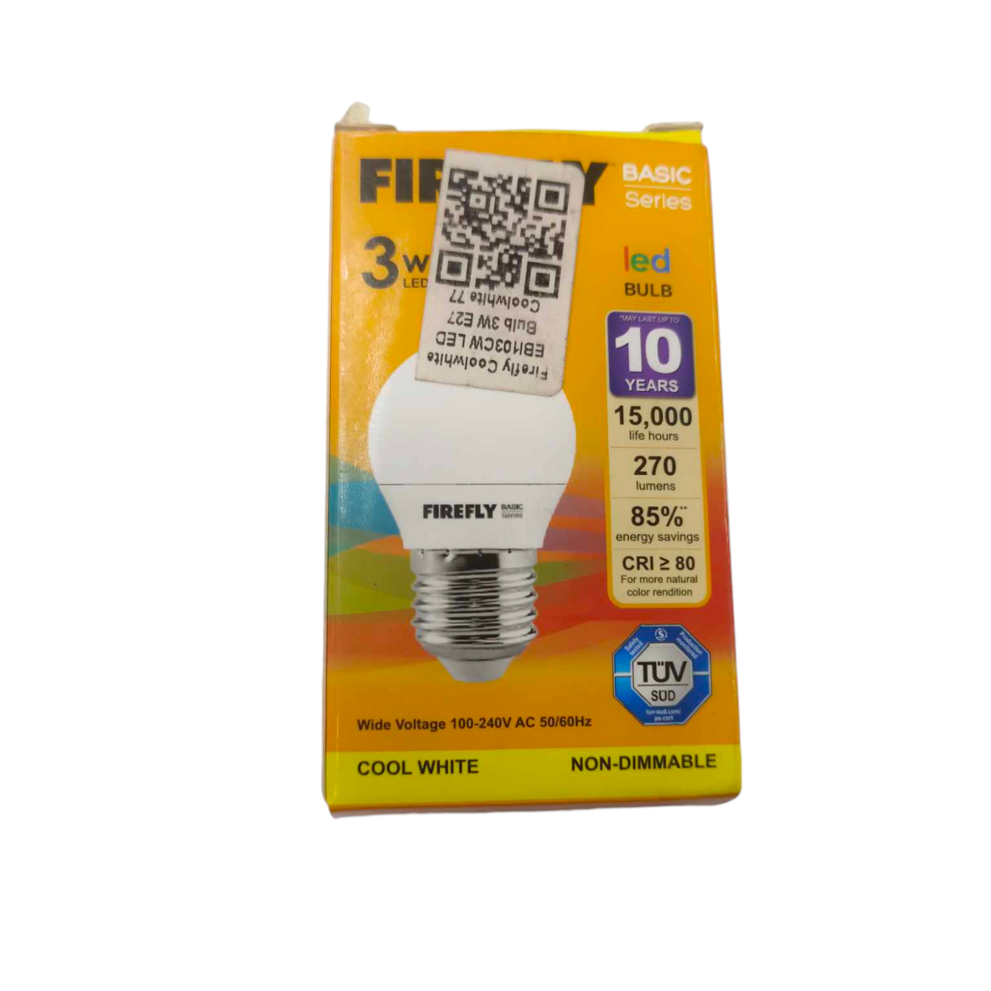 Firefly 3W LED Bulb E27 220V Cool White 4000K EBI103CW Electx Electrical Supply 4