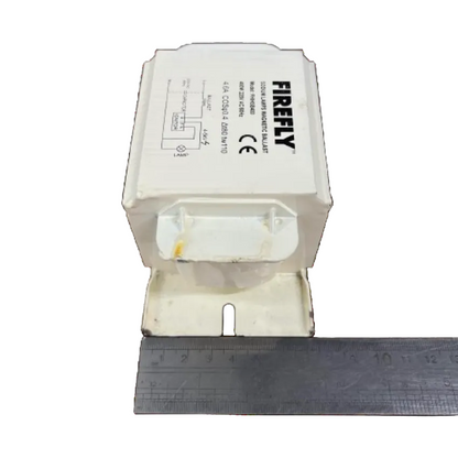 Firefly 400W sodium lamp ballast 220V with mounting bracket and size reference ruler