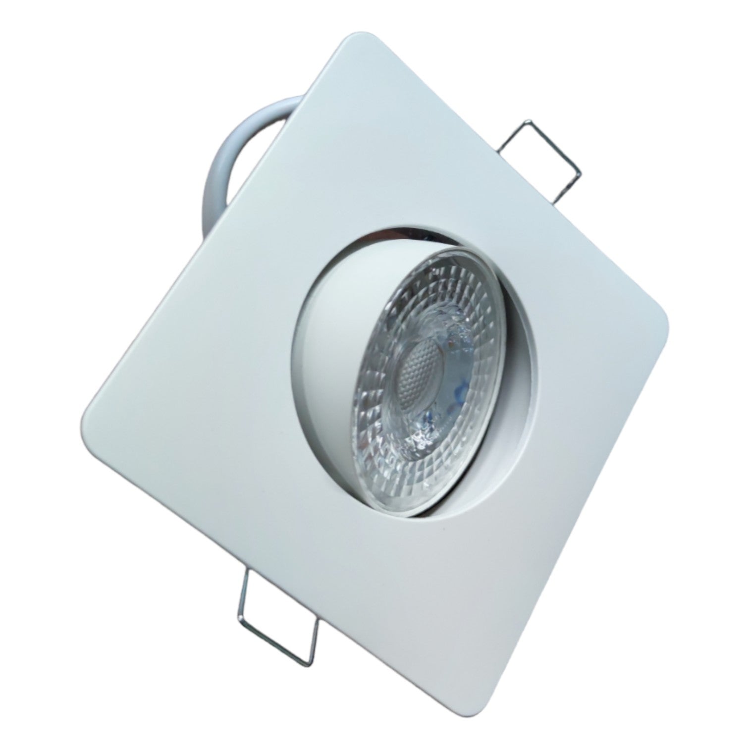 Square recessed ceiling light on a white background