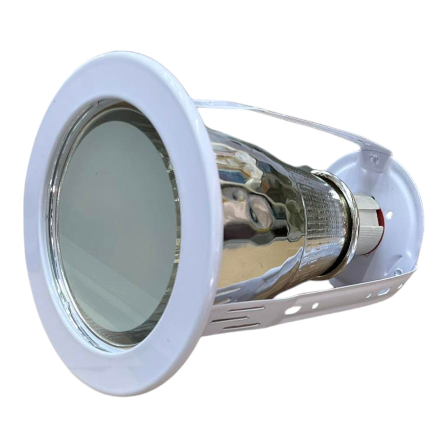 Light bulb with a white base on a white background