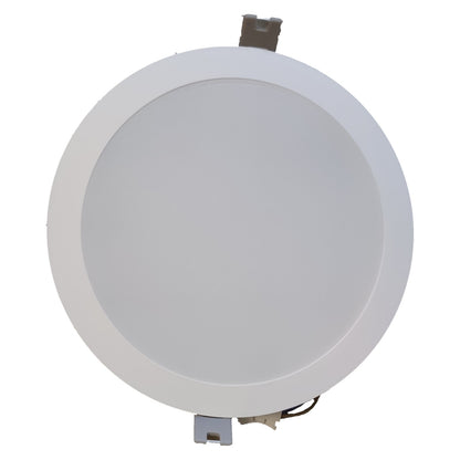 Round recessed ceiling light on a white background