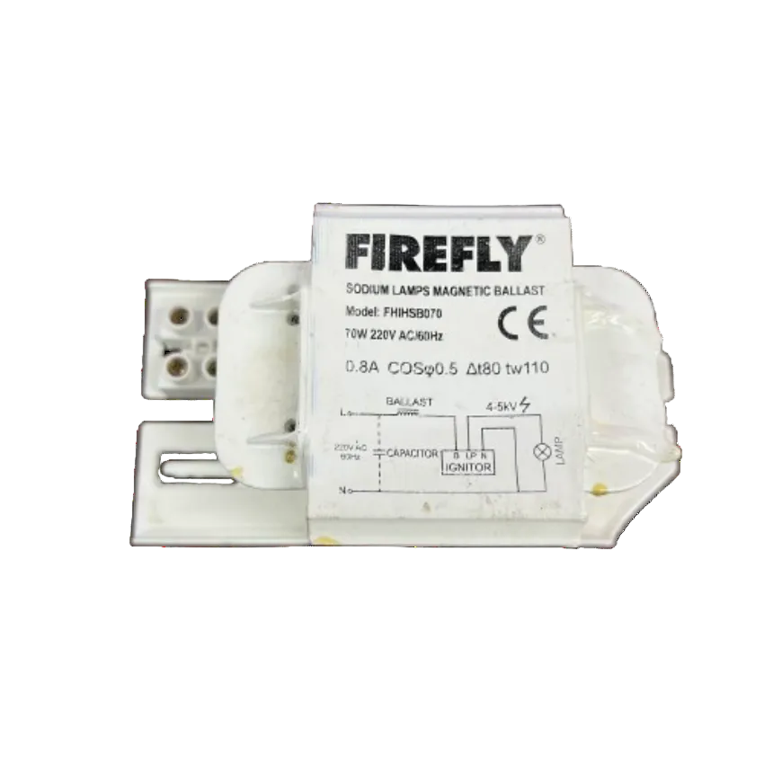 Firefly 70W sodium ballast 220V for sodium lamp applications with magnetic design and specifications