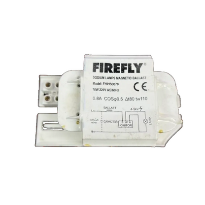 Firefly 70W sodium ballast 220V for sodium lamp applications with magnetic design and specifications