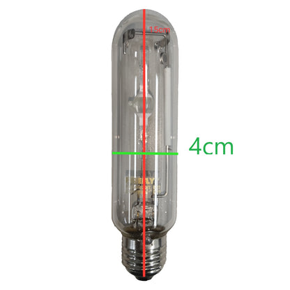 Light bulb with measurements on a white background