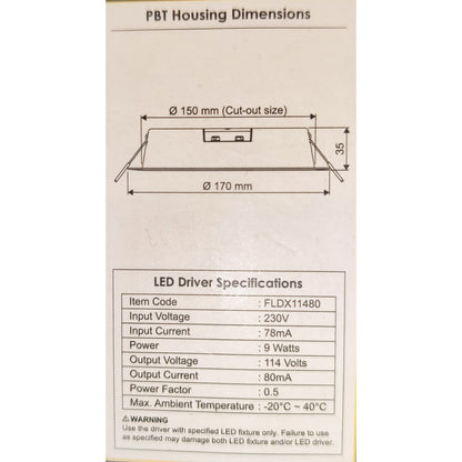 Firefly 9W LED Downlight Pro Series IP44 Rating Water Resistant 220VAC Daylight FDL2509DL Electx Electrical Supply