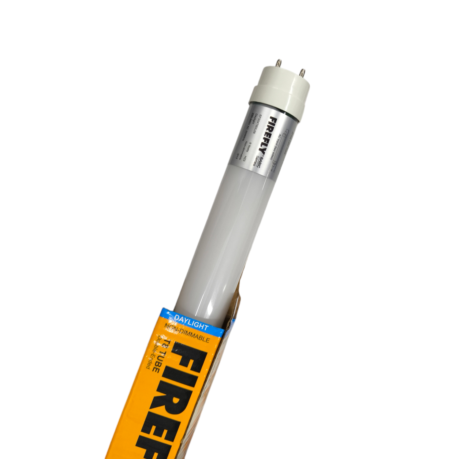 UV light bulb with 'FIRE REF' label on a white background Firefly 9W LED Fluorescent Tube Daylight 6500K Double Ended 220V EFS04T8DL09 Electx Electrical Supply