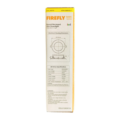 Firefly LED light bulb packaging on a white background