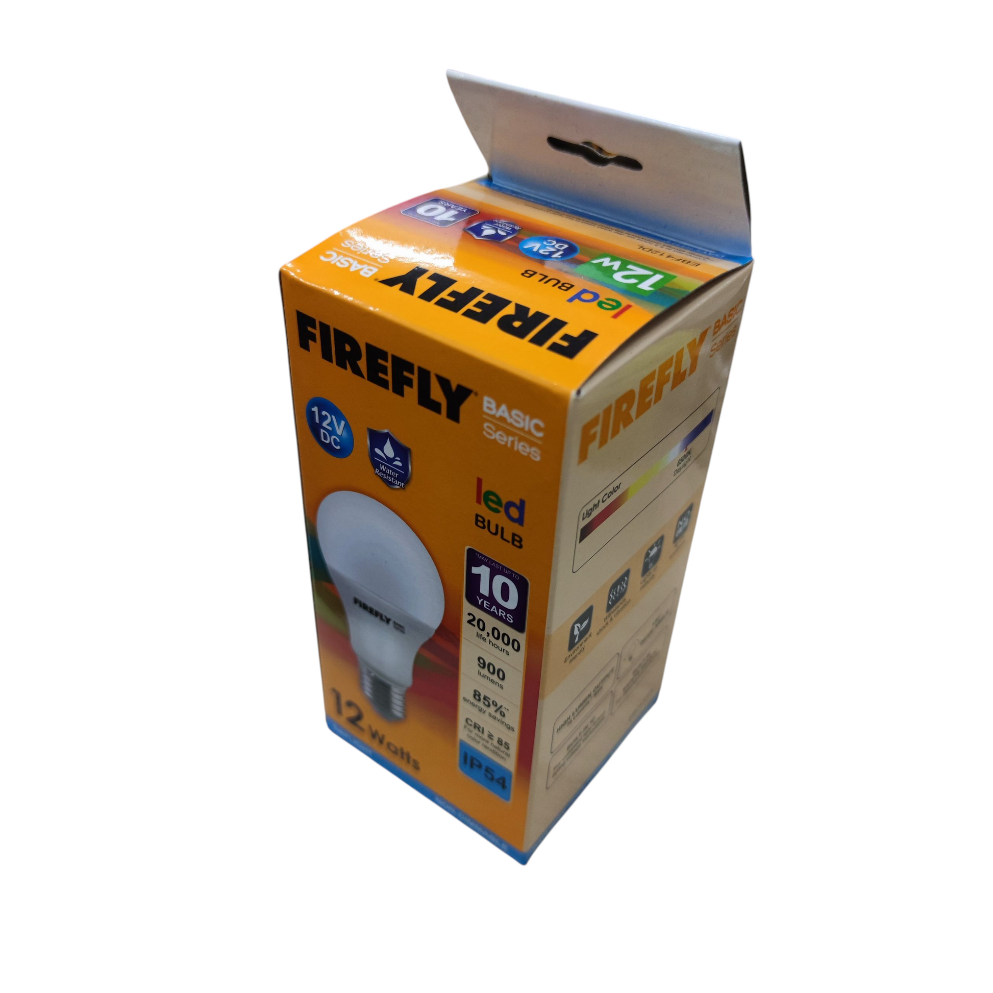 Box of Firefly LED bulbs on a white background
