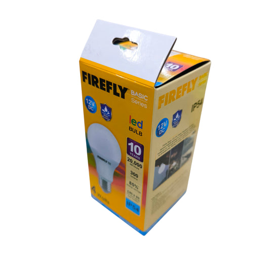 Firefly LED bulb packaging on a white background