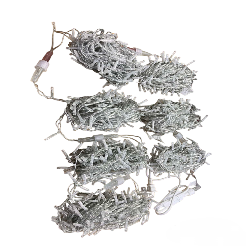Firefly LED Christmas Light 1050 LED Lights bundle with white wires and plug for holiday decoration