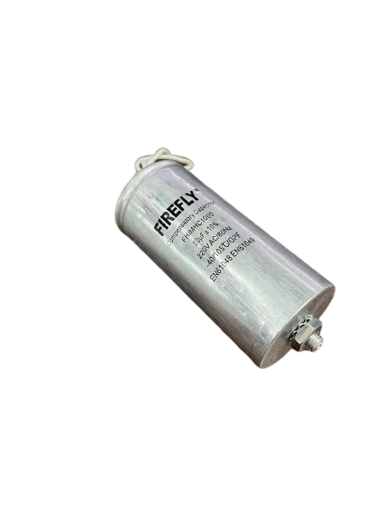 Firefly 1000W capacitor 220V featuring a silver metallic body and secure connection terminals