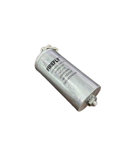 Firefly 1000W capacitor 220V featuring a silver metallic body and secure connection terminals
