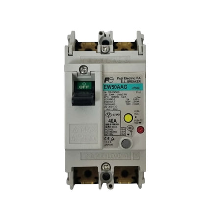 An ANAX electric contact breaker with a white plastic housing, featuring a black switch handle, a green OFF position, and various technical specifications printed on the front.