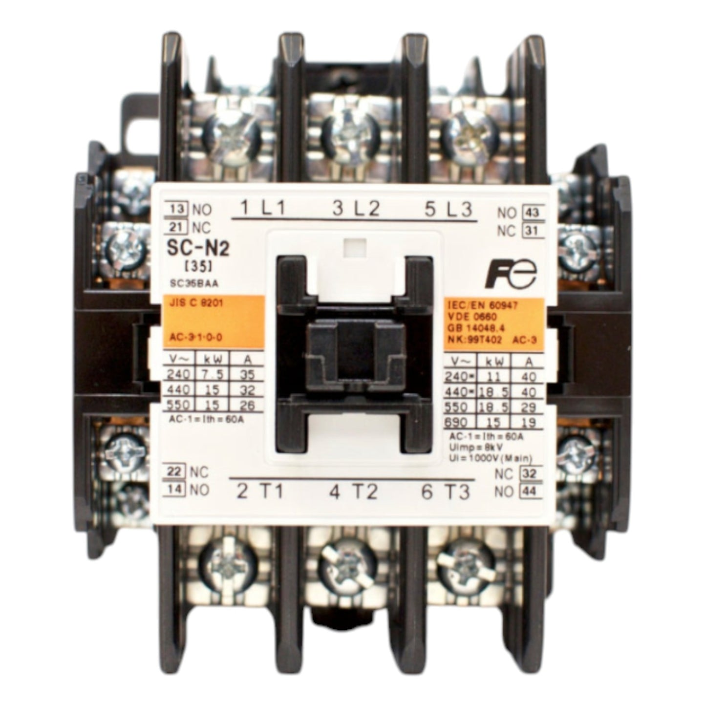 Fuji Magnetic Contactor SC-2NS Ith:50A 5NO+2NC Available in 220V 110V 24V 48V Electx Electrical Supply
