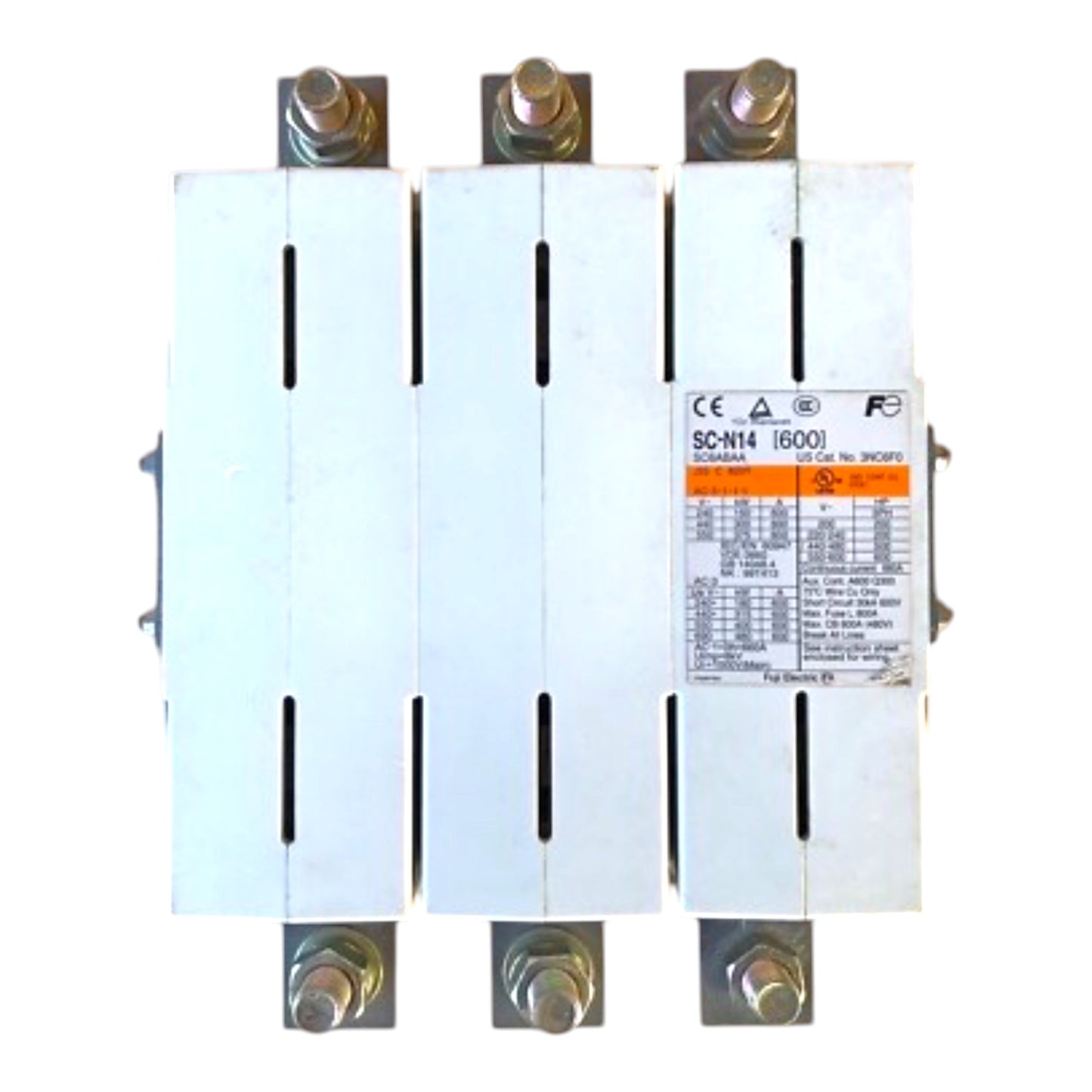 Fuji Magnetic Contactor SC-N14 Ith: 600A 5NO+2NC Coil Voltage 220V 110V 24V 48V