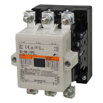 Electrical contactor with visible branding on a white background