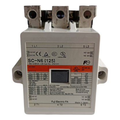 Fuji Magnetic Contactor SC-N6 Ith: 125A 5NO+2NC Coil Voltage 220V 110V 24V 48V