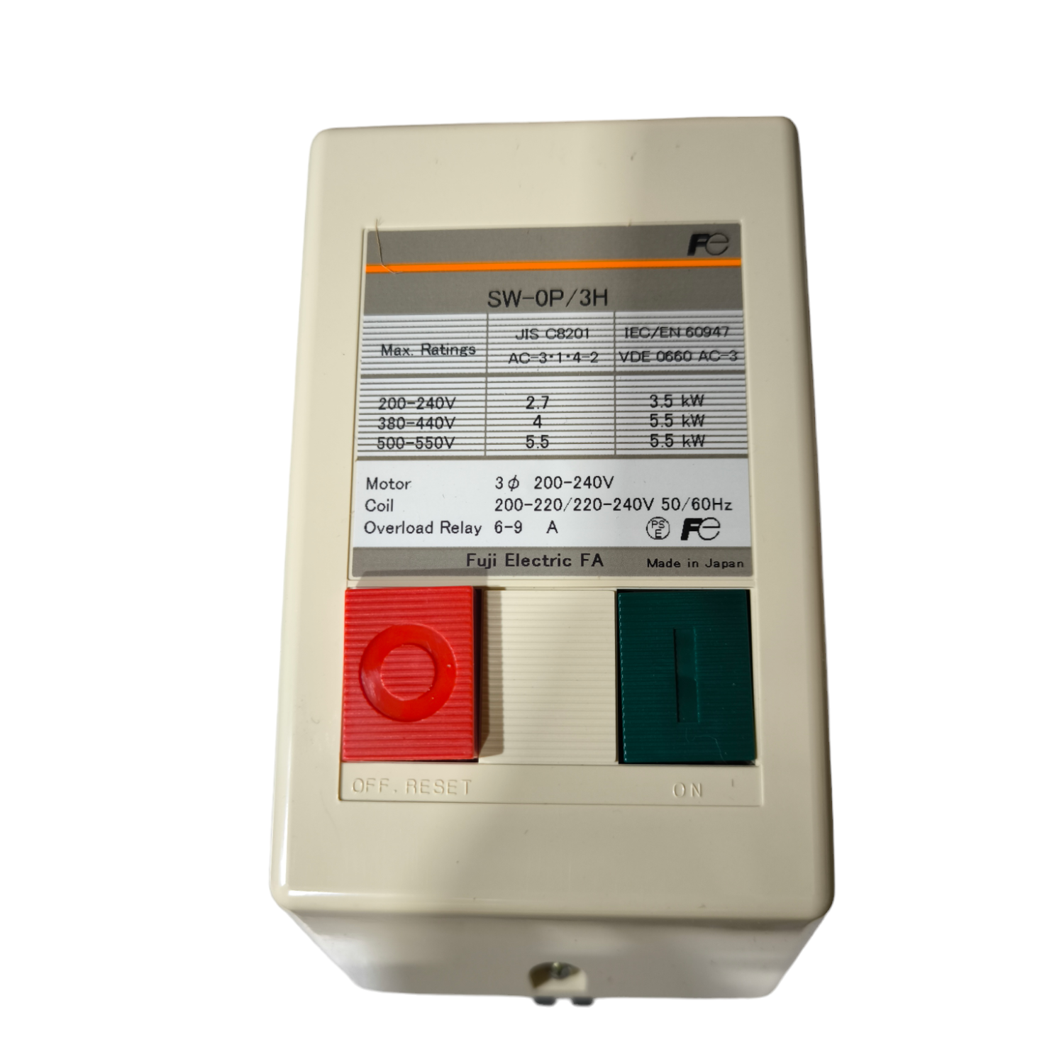 Fuji_Motor_Magnetic_Starter_3_Phase_220V_1NO_SW-0_P_3H_6-9A_Electx_2