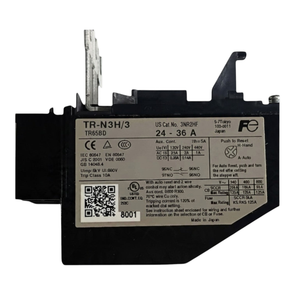 Fuji TR-N3H/3 Thermal Overload Relay for SC-N2S and SC-N3 24-105A I Electx Electrical Supply