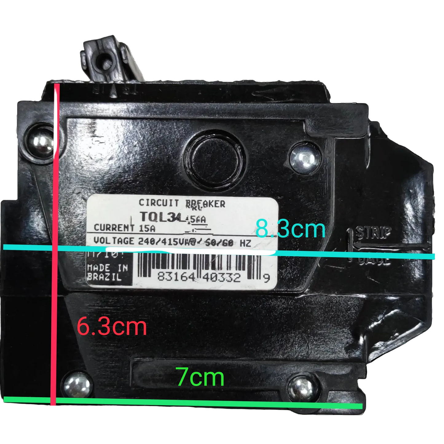 GECircuitBreaker40A3Pole_3PhasePlugInBreakerTQL_CircuitBreakersTQL3440Bwithmeasurement
