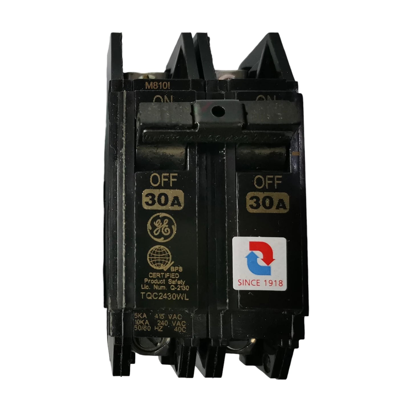 GE 30A 2Pole 10KAIC 220V Circuit Breaker Single Phase Bolt-on TQC2430WL Electx Electrical Supply